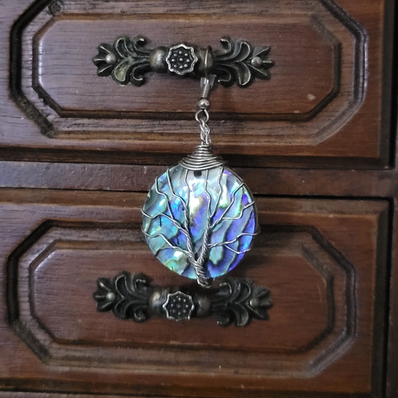 COPY - Abalone Tree Of Life Earrings - Picture 2 of 3